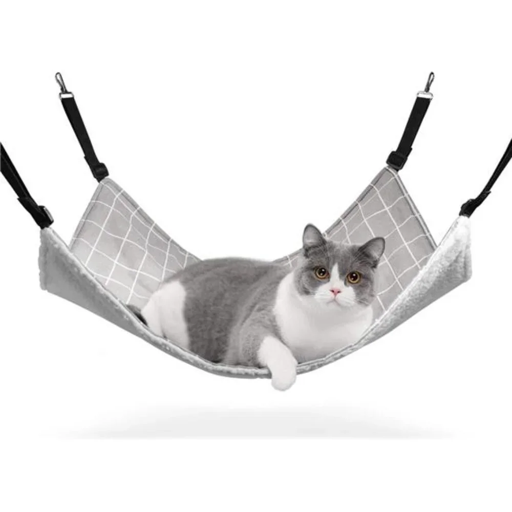Reversible Cat Hammock, Breathable Pet Cage Hammock with Adjustable Straps